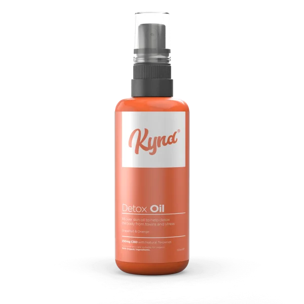 Kynd's CBD Detox Body Massage Oil: Revitalize Stressed skin, Boost Circulation, and Bid Farewell to Toxins. Vegan Friendly, THC Free*, Next-Day UK Shipping