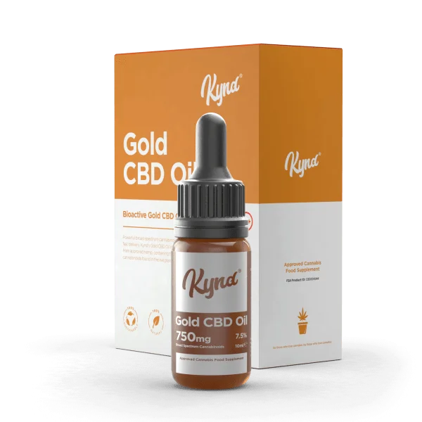 Kynd's Premium Gold CBD 750mg of Broad Spectrum THC Free* Hemp seed CBD Oil UK, 100% Lab-tested, Vegan-Friendly, Cannabis Sativa, Best CBD in Edinburgh, UK. Best midlothian cbd oil UK
