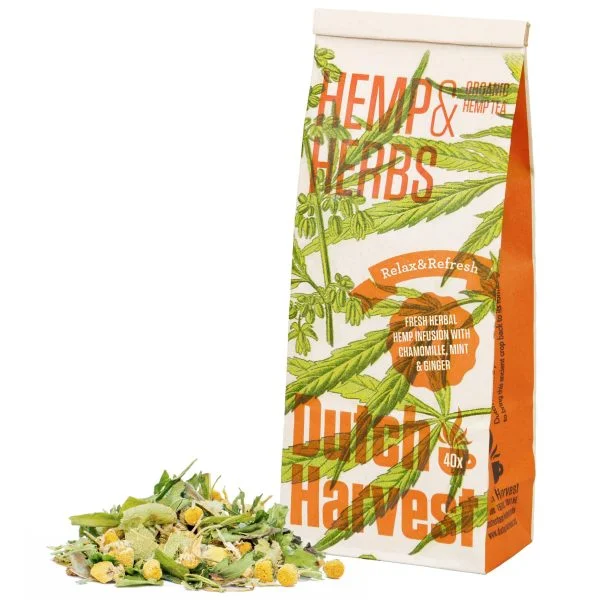 Our Dutch Harvest Hemp & Herbs Chai Tea contains 100% Organic Hemp Leaves and Hemp Flower. 100% Vegan & Lab-Tested, Gluten Free, GMO Free Herbs tea in UK