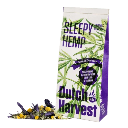 Sleepy Hemp Tea for Ultimate Relaxation! Contain 100% Vegan & Organic Hemp leaves and Hemp flowers. GMO Free, Gluten Free, Lab Tested Hemp Teas in UK