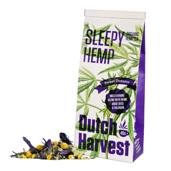 Sleepy Hemp Tea for Ultimate Relaxation! Contain 100% Vegan & Organic Hemp leaves and Hemp flowers. GMO Free, Gluten Free, Lab Tested Hemp Teas in UK