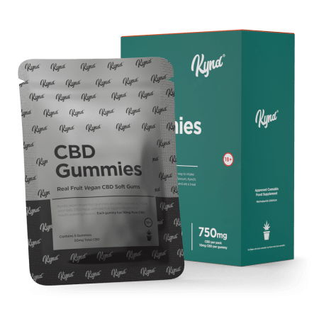 Kynd's Vegan Isolate CBD Gummies 750mg Cubes. 100% Organic Pure Isolate Cannabis Sativa L with Omega 3, THC Free, Fruit and Vegetable Juice CBD Flavours UK
